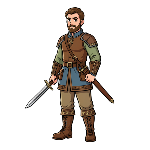 full body clothing, ancient russian boots, detailed trousers, holding a weapon, standing on the ground