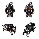 gere spritesheet de uma cow boss de um top down shoote, deve ser um boss com cara de mallr bullet hell