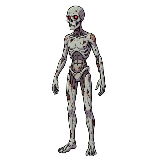 here is a comprehensive, highly detailed description of the biomechanical entity:  ---  ### **anatomy & physical condition**  the creature is an tall, heavily emaciated humanoid entity—a reanimated corpse bearing the greyish, pale hue of decaying flesh. i