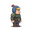 a cute chubby big head modern warrior 