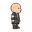 a cute chubby big head modern warrior 