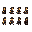 use a imagem como referência. crie uma sprite sheet de caminhada em pixel art com 8 frames em loop. personagem andando para a direita, movimento natural, pernas e braços alternados, cabeça, tronco, capa e espada acompanhando o movimento. preserve todos os