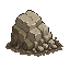 a large granite boulder deposit. functions as a permanent resource node. worker ants can gradually mine gravel from it until depleted, causing the rock to shrink and disappear. cannot be lifted all at once.