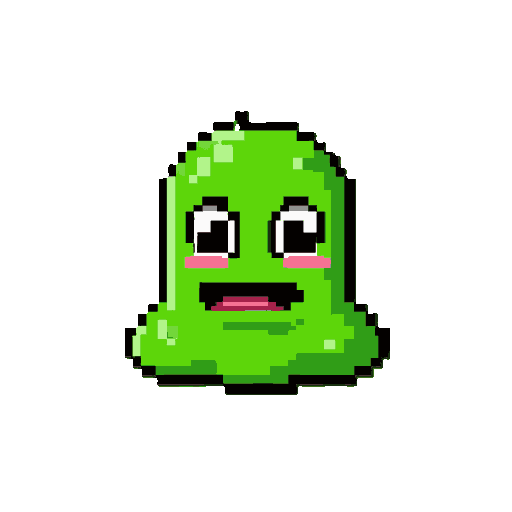 slime com rosto 2d pixel art