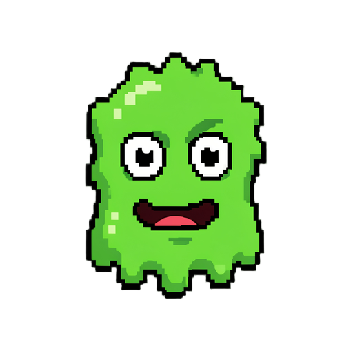 slime com rosto 2d pixel art