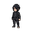 sasuke uchiha (from boruto) wearing his black suit. the art should be in tibia style.