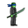 man character. in dark gray suit with blue bandana around his eyes covering them. ninja like. and has a huge sword