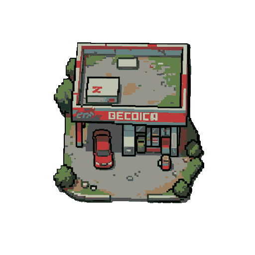 posto de gasolina abandonado