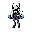 cyberpunk android girl, teenage appearance, japanese rpg style, slim silhouette, youthful face, long low twin tails, hair draped over front shoulders, white hair, cyan-blue gradient tips, mechanical ear parts, subtle robotic joints, sleek futuristic bodys