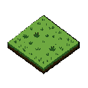 crie um tile de grama isométrico para rpg tático 2d pseudo-3d, em png com fundo transparente, tamanho exato 128x64 px. deve ser um único losango isométrico de grama verde estilizada, com textura simples, boa legibilidade, mesma perspectiva, escala e ilumi