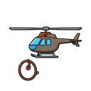 create an image representing a helicopter rescue rope.