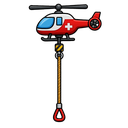 create an image representing a helicopter rescue rope.