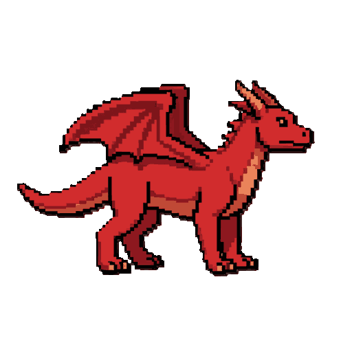 um dragão vermelho detalhado