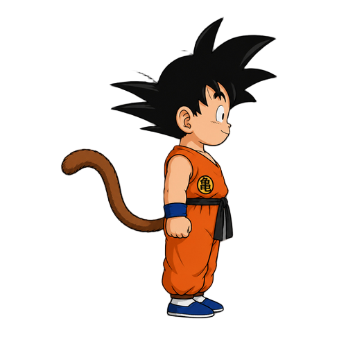 goku from drsgonball classic with his ape tail