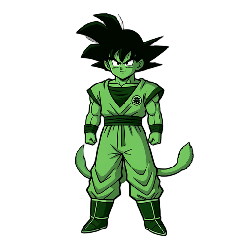 goku from drsgonball classic with his ape tail