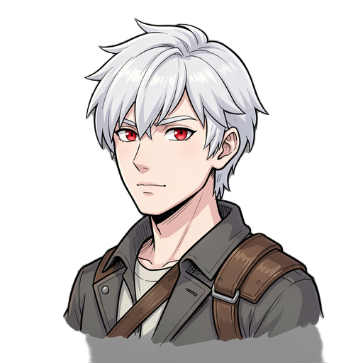 original 2d side-scrolling action-adventure game character for paradoxus.  the visual style should look like polished professional 2d video game art, not cartoon art and not children's illustration.  young male protagonist with pale skin, medium-length pu