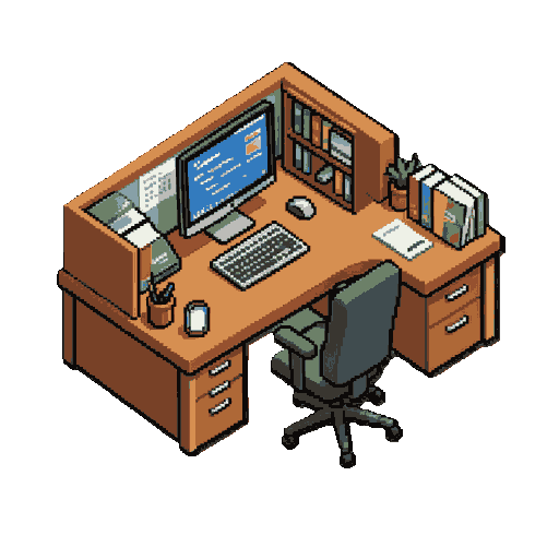 a standard isometric-style office desk.