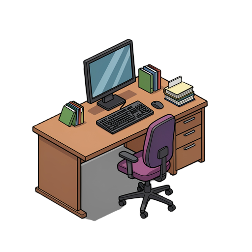 a standard isometric-style office desk.