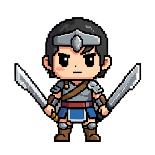 warior pixel art chibi