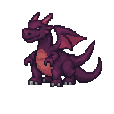 animate a 2d pixel art mmorpg dragon monster sprite.  a large, intimidating fantasy dragon standing in a classic mmorpg game environment. the dragon is designed as a hand-crafted pixel art sprite, with crisp individual pixels, limited color palette, stron