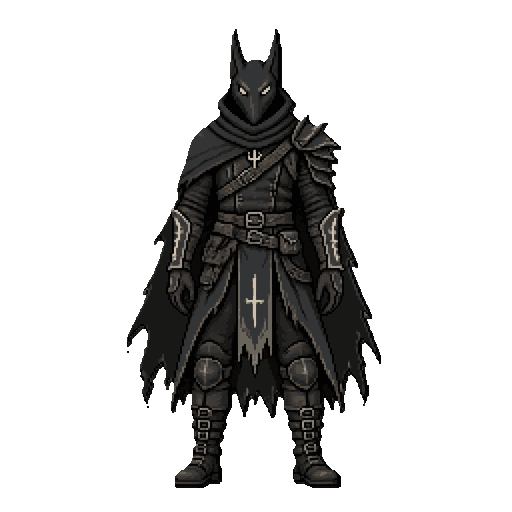 # the hound — character design prompt  create the main protagonist of a dark fantasy 2d action platformer called **the hound :: infinite abyss**.  ## core concept  **the hound** is a relentless hunter who entered a mysterious dimension called **the infini