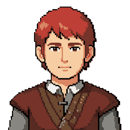 create red-head boy, with medieval clothes