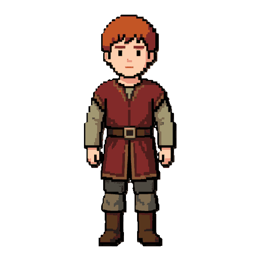 create boy read-head with clothes medieval