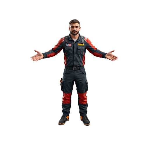 mechanic working for a race team. looks highly experienced