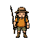 modern 2d pixel art rpg, brazilian riverside setting. young brazilian fisherman, t-shirt, shorts, rubber boots, fishing hat, backpack and fishing rod. friendly beginner. top-down game sprite, clean detailed pixel art, warm natural colors, transparent back
