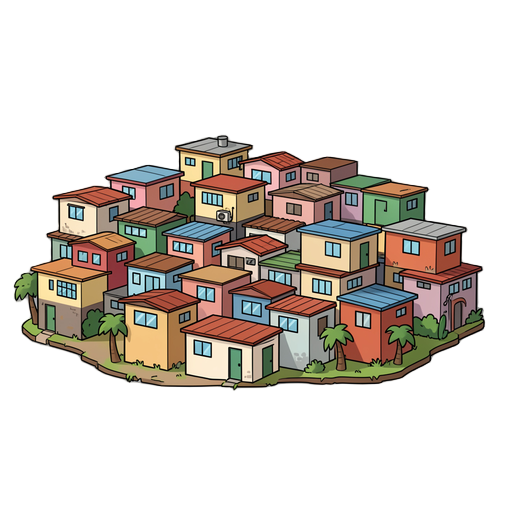 crie uma favela com muitas casas