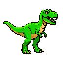 create a 2d pixel art t-rex designed for use as an enemy in a 2d platformer game.  requirements:  * pixel art style, inspired by classic 2d platform games. * full-body side view of the t-rex. * clearly recognizable t-rex anatomy with a slightly intimidati