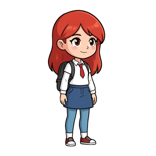 Crie um personagem colegial ruivo feminino