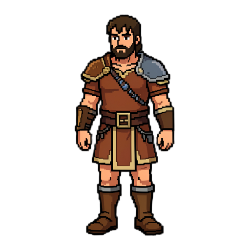 crete a male character like tibia in pixel art width 8 directions