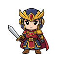 chibi warrior unit with sword