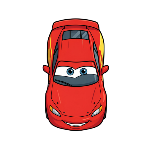 carro relâmpago mcqueen visto de cima