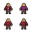 16x32 dark fantasy 4-way steering 4 frames idle eft right down up without armor, only character base                                          