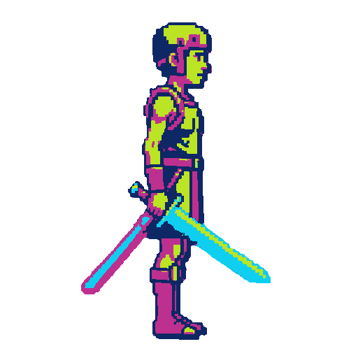 make a slim and weak warrior with a sword 