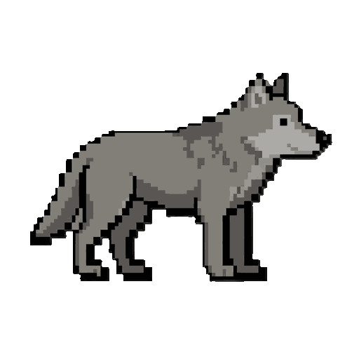 lobo cinza com estilo ninm