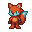 generate me a 'sonic the hedgehog 1' inspired character but as a fox. the primary colors are red-orange and the secondary colors are teal/cyan.