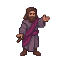 crie uma sprite sheet completa de um personagem protagonista para um jogo 2d de aventura e ação, em pixel art detalhada, com fundo transparente e grade organizada. o personagem é jesus cristo, reconhecível e inspirada no contexto histórico e bíblico  fase