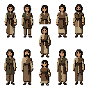 crie uma sprite sheet completa com todos os movimentos e pulo de um personagem criança 14a protagonista para um jogo 2d de aventura e ação, em pixel art detalhada, com fundo transparente e grade organizada. o personagem, reconhecível e inspirada no contex
