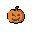 32x32 pixel art unlit dark pumpkin icon, silhouette of a carved face, muted orange and grey colors, spooky hollow look, centered game ui element, white background, solid pixels, no anti-aliasing, opaque background, 100% opacity