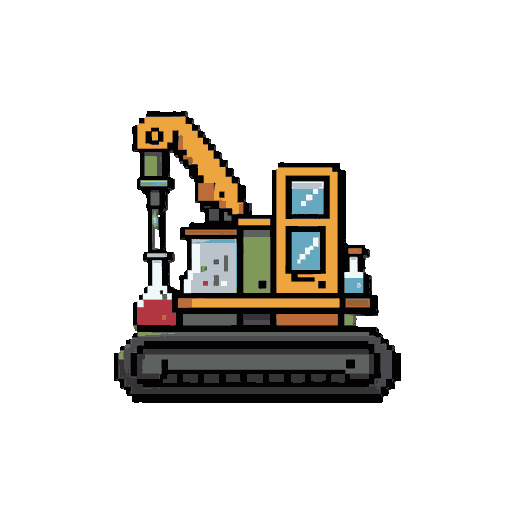 i want you to create a mining machine for rollercoin, sized 58x25, with a somewhat understated laboratory theme.