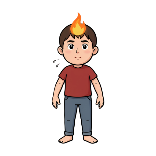 seamless combat idle loop. keep the exact same character, face, proportions and limbs. very subtle slow breathing with a gentle up-and-down body bob. tiny secondary limb motion and soft forehead flame flicker. stay centered and stationary. no expression c