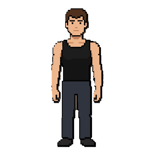 male human base character for a 2d fantasy mmorpg.  full body, front view, standing idle, perfectly centered. same proportions as a classic fantasy rpg character. young adult male, athletic build, short brown hair.  base body only.  wearing only: - plain 