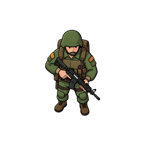 a soldier holding a weapon