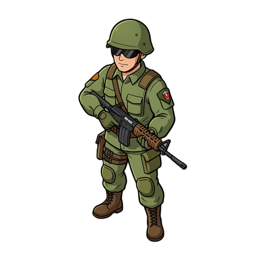 a soldier holding a weapon