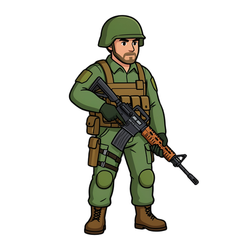 a soldier holding a weapon