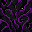 32x32 pixel art minecraft obsidian block texture, intense tim burton the nightmare before christmas style, dark pitch black volcanic glass, deep violet and dark purple glowing veins, sharp twisted gothic swirls, eerie glowing eyes peeking from deep black 