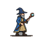 a wizard with a wooden staff in his hands